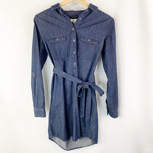 LOFT Dresses & Skirts - Loft Denim Silk Midi Dress Blue Small